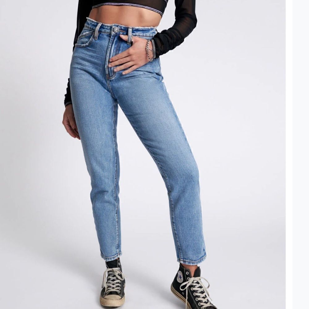 One-Teaspoon‎ Legends High Waist Mom Fit Denim Jeans - Berlin Blue 27 - Picture 5 of 11